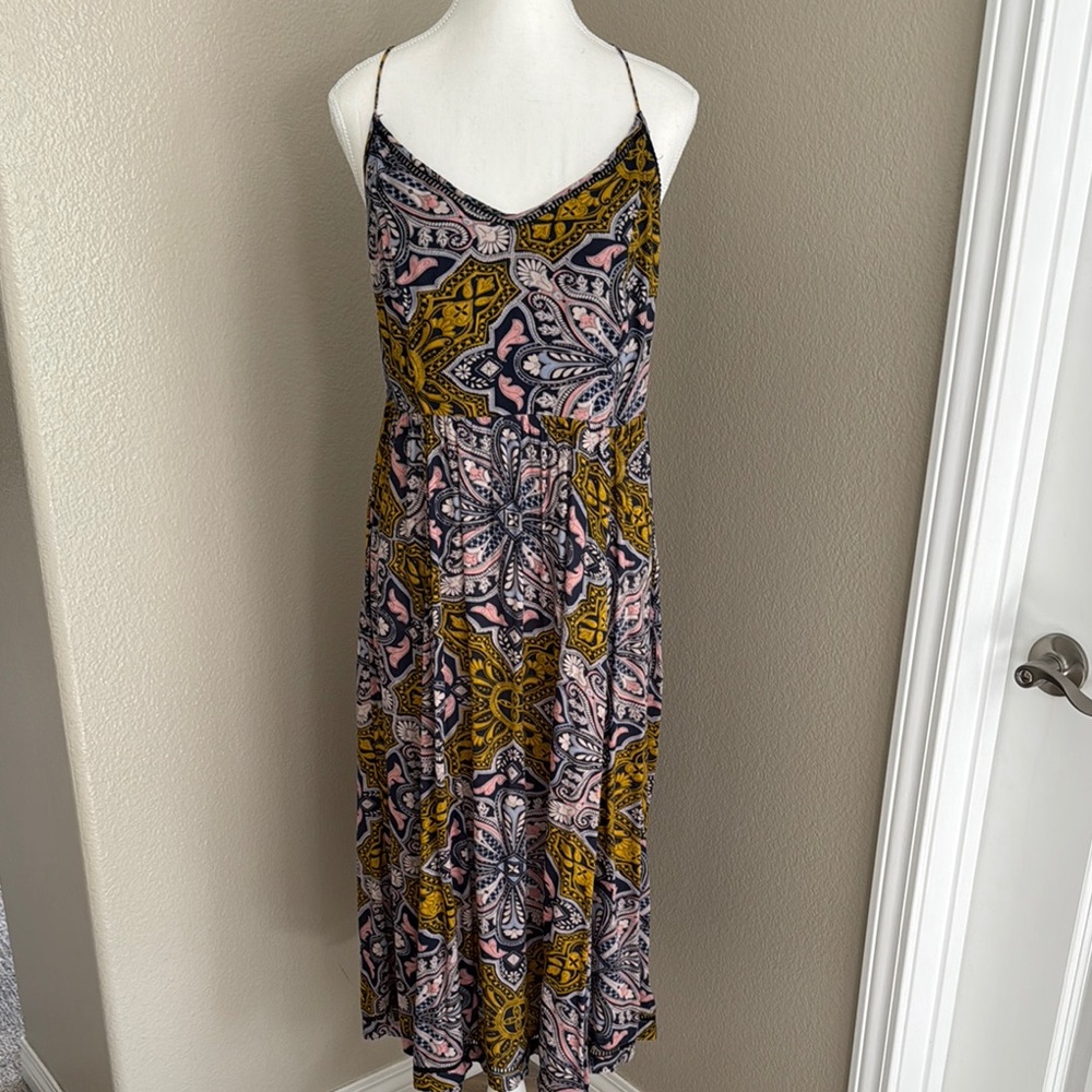 En Creme Purple and Gold Spaghetti Strap Sundress